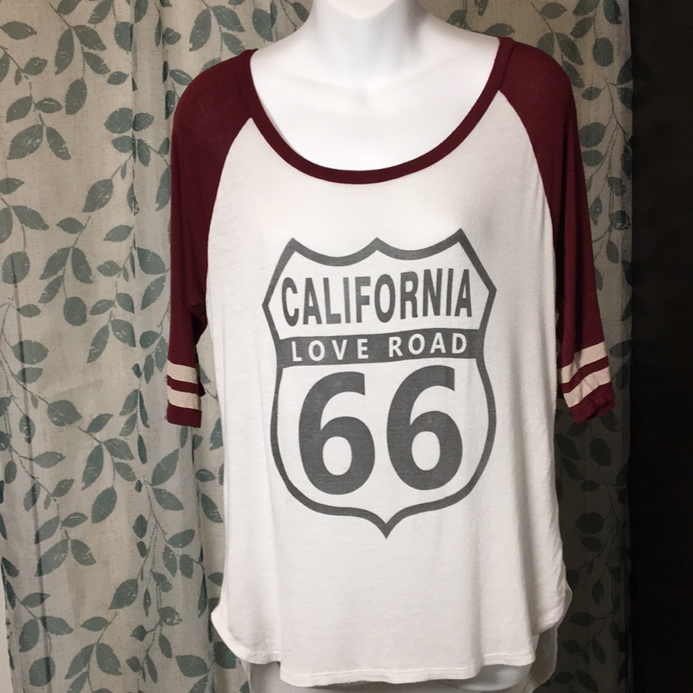 🗺 Medium PAPAYA, Rout 66 CA shirt 🗺